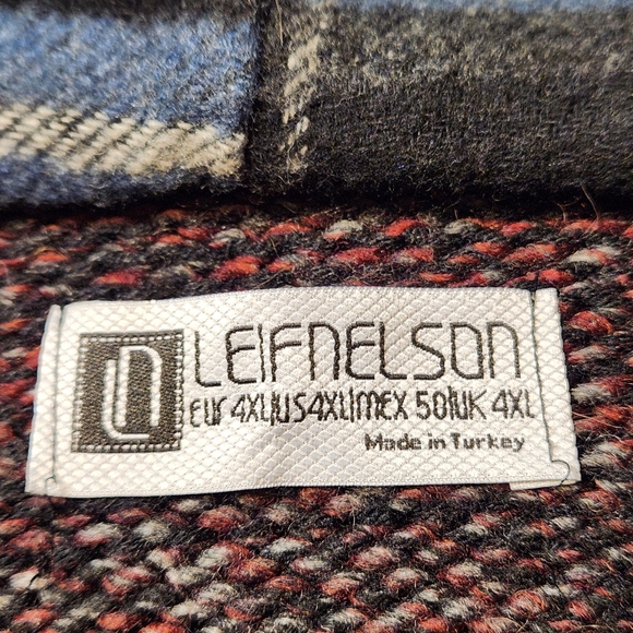 Leif Nelson Pullover Sweater Men's 4XL Bordeaux Knit Hooded - Picture 6 of 6